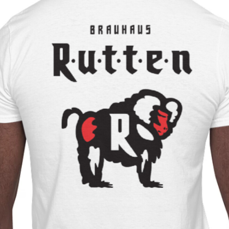 Brauhaus Rutten logo front & back T-shirt (wit)