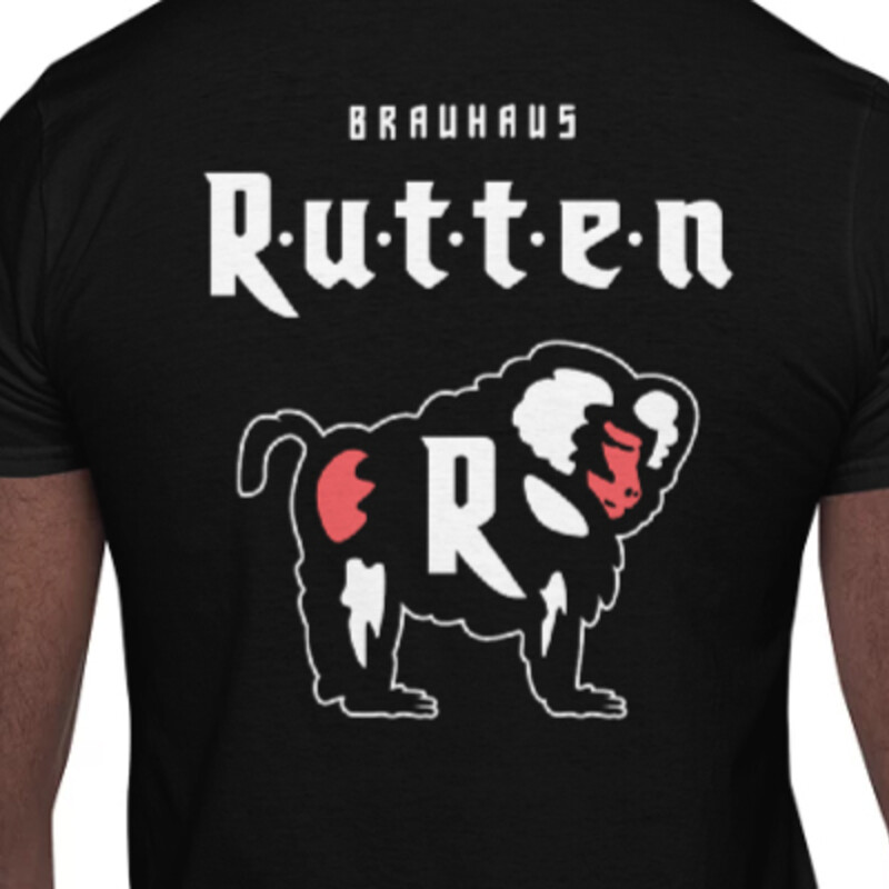 Brauhaus Rutten logo front & back T-shirt (zwart)